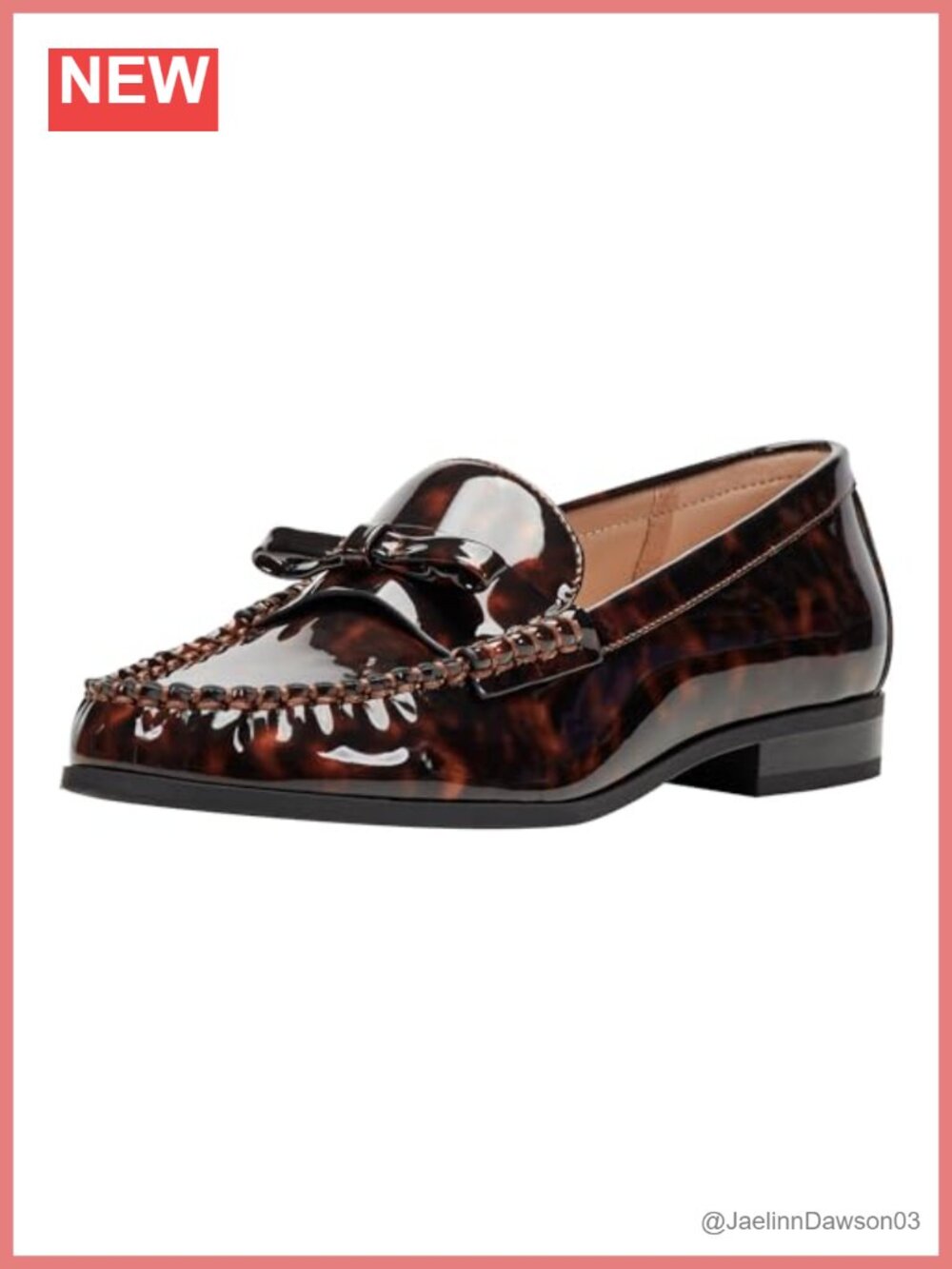 Faux Patent Leather Bow Detail Slip-On Loafer